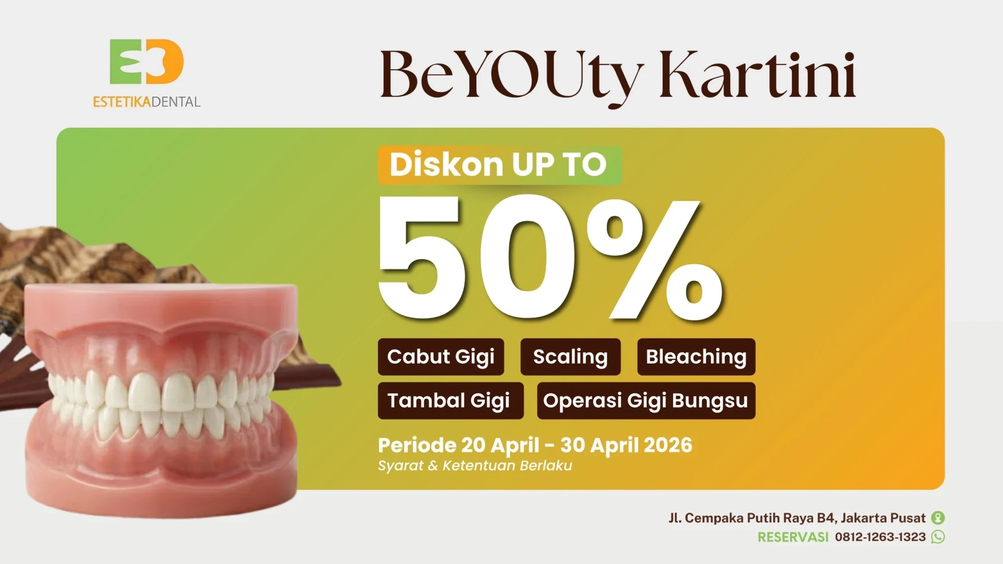 Promo Klinik Gigi Cempaka Putih Diskon hingga 50%